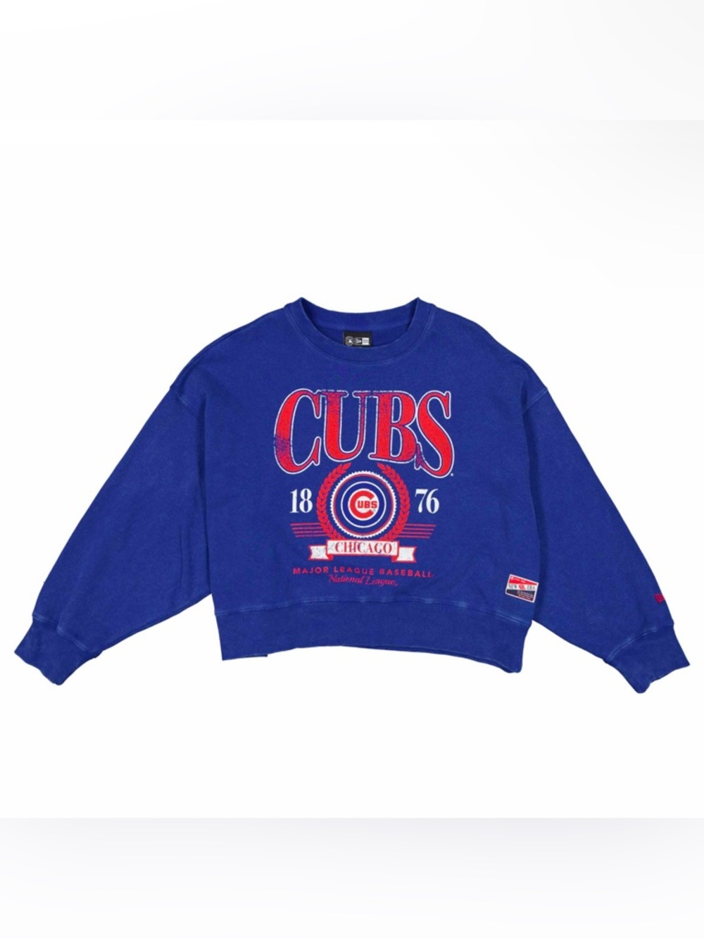 New Era Women's Chicago Cubs Throwback Blue Sweatshirt
